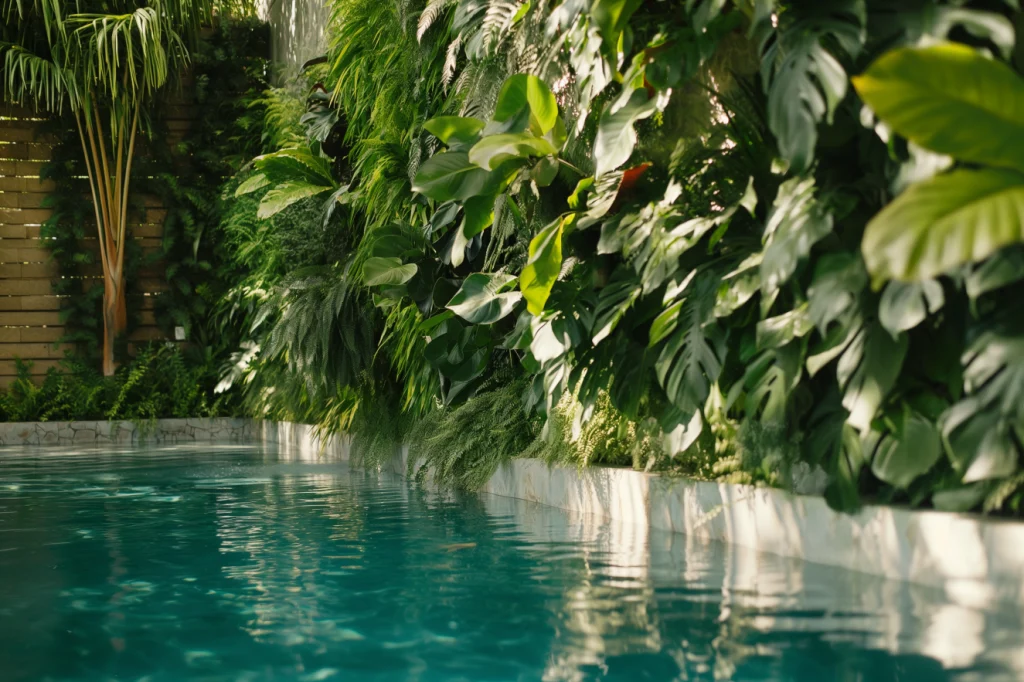 Jardim Vertical perto da Piscina